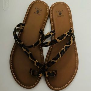 Never worn animal print sandals